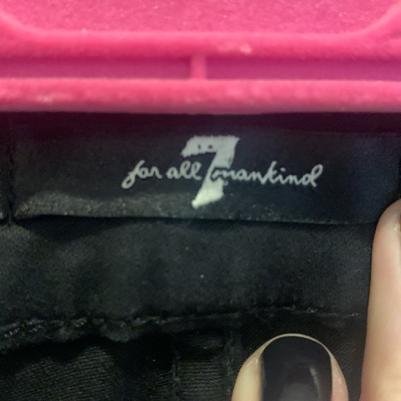 7 for all mankind black coated stretch jeans with zipper detail at ankle… - Picture 6 of 7